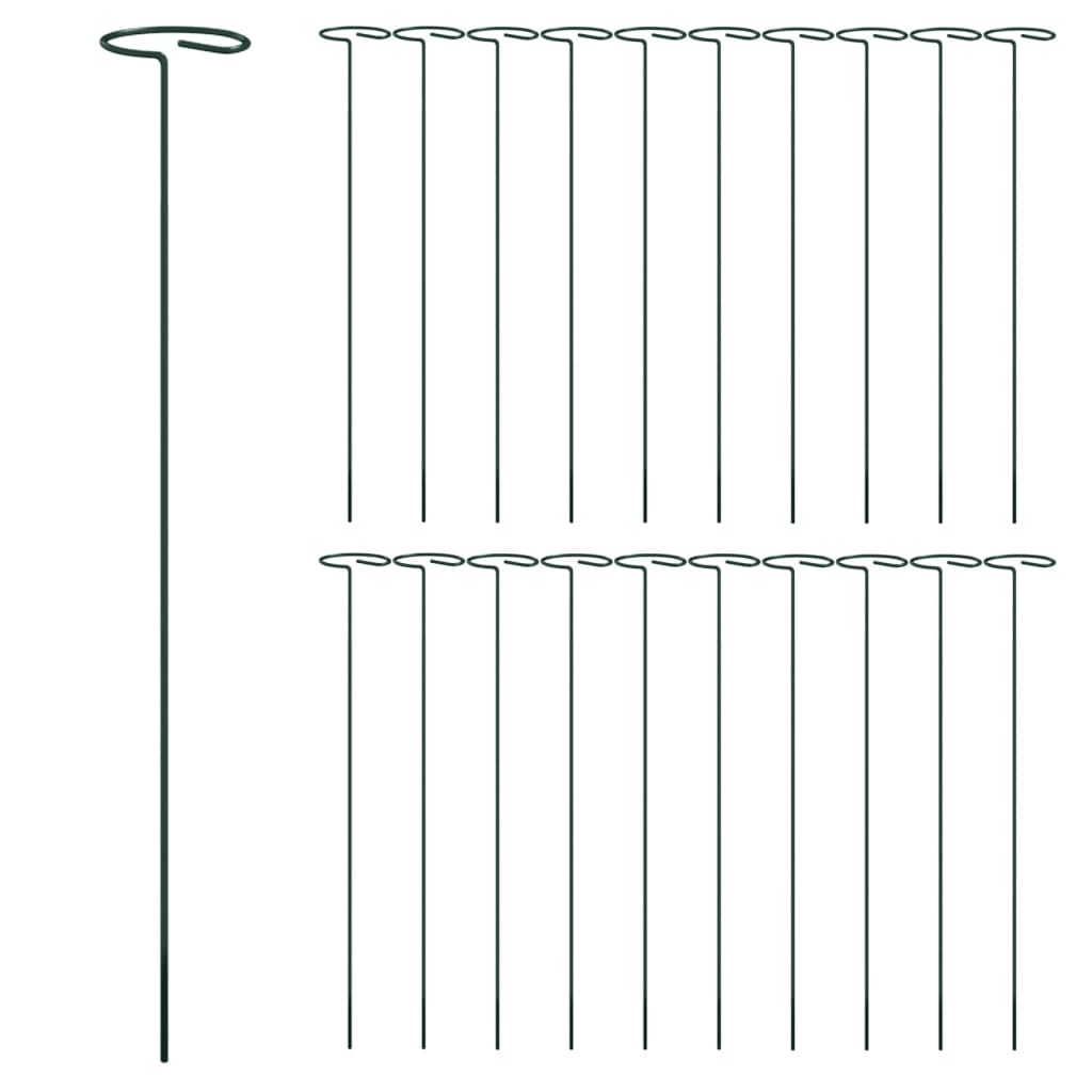 Plant Supports 20 pcs Dark Green 40 cm Steel