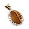 Двухцветный кулон из стерлингового серебра 925 пробы с натуральным тигровым глазом, размер 1,7 дюйма, N2u40