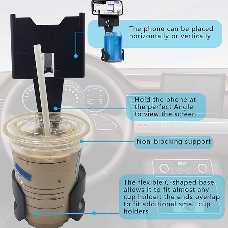 Подставка для телефона в автомобиль с чашкой для воды, интегрированная подставка для телефона, многофункциональная, универсальная, прочная, большой емкости, автомобильное крепление для смартфонов