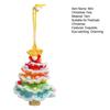 Knitted Christmas Tree Ornament Multi-Layered Mini Crochet Christmas Tree Hanging Decoration with Bell And Star Top Colorful Small Xmas Tree