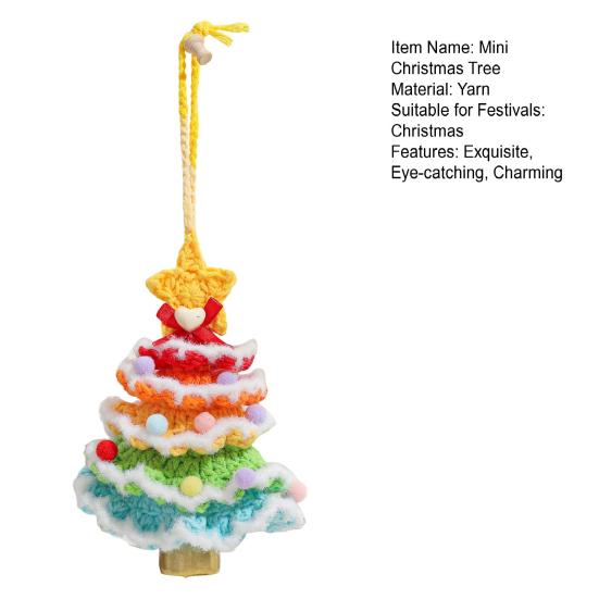 Рождественское украшение на елку многослойное мини-вязаное крючком рождественское дерево подвесное украшение