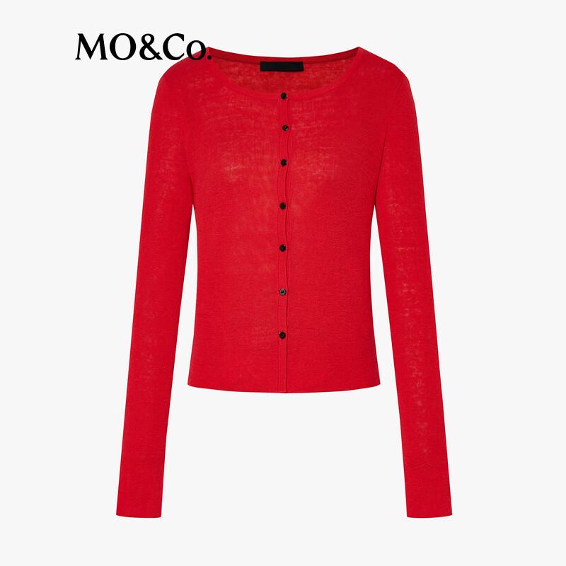 MO&Co. Women's Linen Blend Knit Cardigan