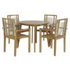 Table + 4 Chairs Set DKD Home Decor 100 X 100 X 76 Cm Teak Rope