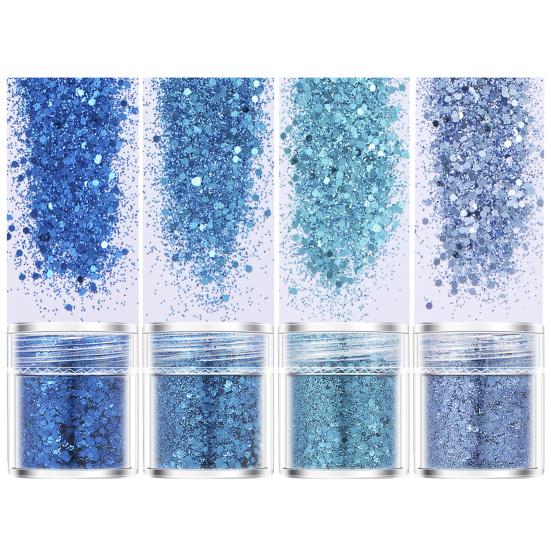 4 коробки блесток для ногтей сияющая легкая паста сверкающая вспышка некапающая самодельная переливающаяся голографическая красочная нейл-арт блестки принадлежности для ногтей