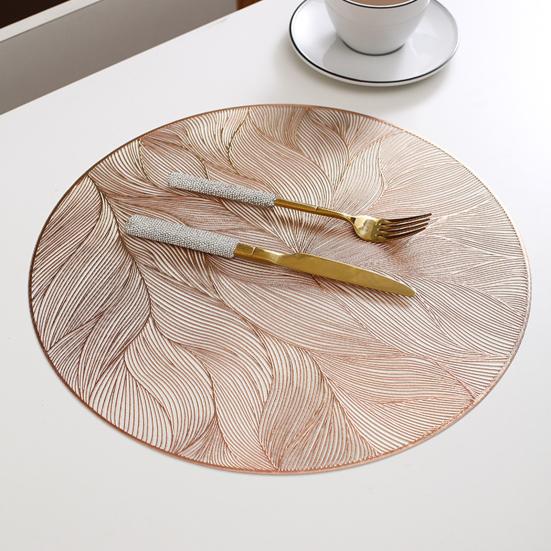Подставки для столовых приборов Коврики для круглых столов ПВХ Водонепроницаемая подушечка для чайника Цветочная текстура Коврики для столовой Жаростойкие подставки Износостойкие кухонные принадлежности для использования в помещении