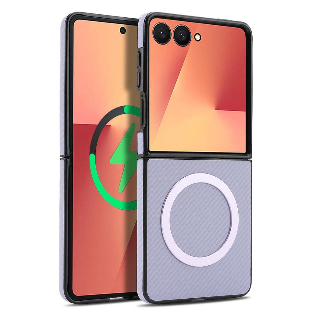 Магнитный противоударный чехол с текстурой углеродного волокна для Samsung Z Flip3/4/5/6/7