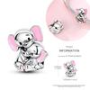 Original Family Boy Girl Charm Beads 925 Silver Clover Heart Blue Palm Luminous Pink Charms Fit Bracelet DIY Jewelry Woman Gifts