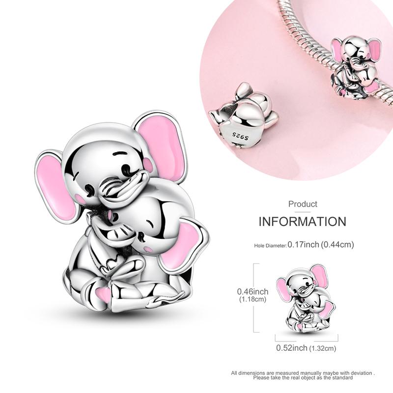 Original Family Boy Girl Charm Beads 925 Silver Clover Heart Blue Palm Luminous Pink Charms Fit Bracelet DIY Jewelry Woman Gifts