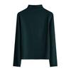 Solid Color Half Turtleneck Bottoming Shirt for Women In Autumn and Winter New Style Inner Warm Velvet Long-sleeved T-shirt Cationic Top