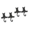 Cabilock Coat Hooks, Wall-Mounted, Set of 4, 15kg Weight Capacity, Rust-Resistant Iron, Includes Anti-Scratch Screws and Anti-Scratch Pads (Suitable F