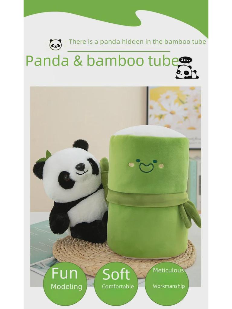 Мягкая игрушка-тряпичная кукла «Бамбуковая панда» — небольшой подарок на день рождения или подушка-украшение для автомобиля