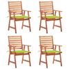 Day and Night - Day and Night Garden Dining Chairs and Cushions 4 Units Solid Acacia Wood