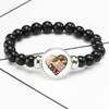 Men And Womens Beaded Bracelet Autism Awareness Black Stretch Cord