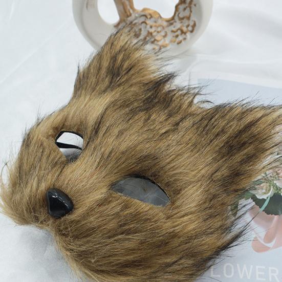 Подушка для лица с волосатой лисой, половина лица, реквизит для Хэллоуина, маскарадный костюм на Хэллоуин, косплей, танец ужасов, головные уборы с животными