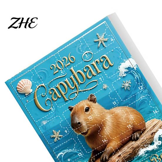 2D Acrylic Pendant Decorations 2026 Christmas Capybara Advent Calendars, 24 Days Countdown with Creative Desk Accessories Cute Hanging Ornaments,