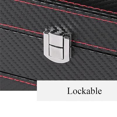 Классический футляр для часов из искусственной кожи, органайзер для ювелирных изделий, дорожный кейс для мужчин/женщин, 4 отделения, магнитный верх, черный