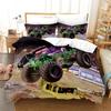 3D Print Boys Cars Cartoon Monster Truck Cool Vehicle Comfortable Duvet Quilt Cover Pillowcase Bedding Set Children Bedroom