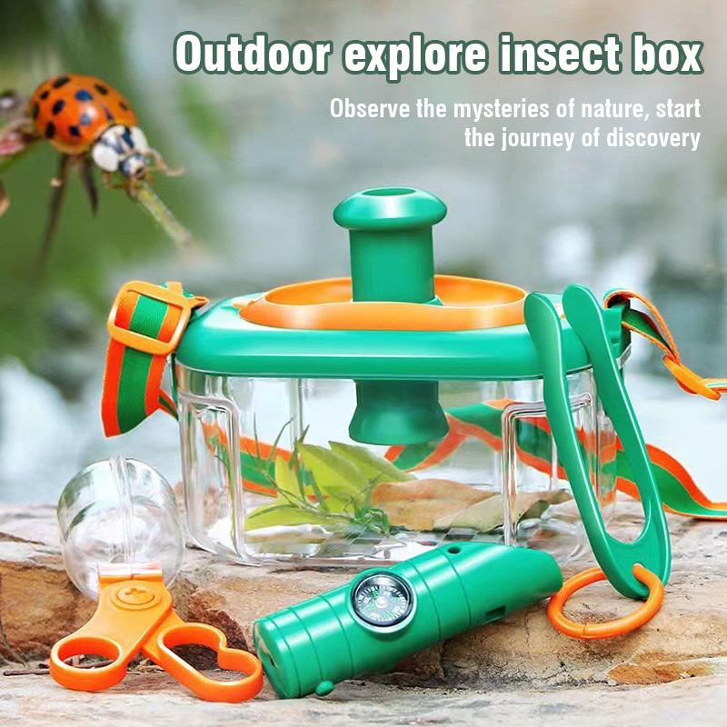 Non-Toxic Outdoor Explorer Set Bug Catcher Kit With Binoculars Magnifying Glass Critter Case Butterfly Net Toy For Kid Gift Camping Hiking