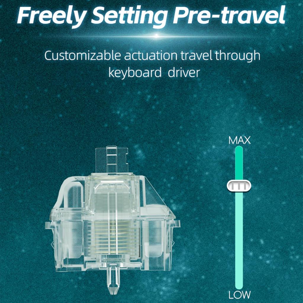 GATERON Магнитный Шарик Макс Макс Клавиатура Линейные Заводские Полностью Прозрачные Позолоченные Пружины Переключатели клавиш со Свободной Позиционированием с Постоянным Магнитом Для Магнитных