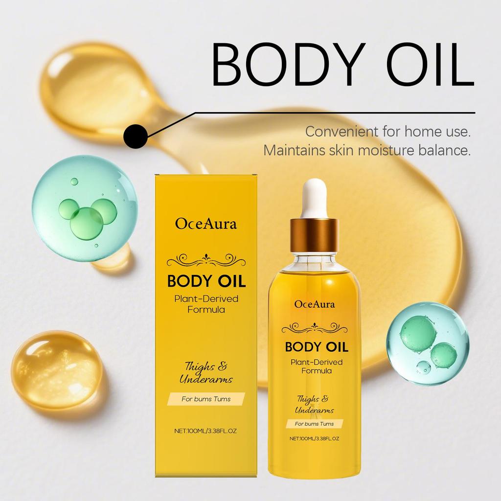 OceAura Увлажняющее масло для тела, Легкое и шелковистое, Для ежедневного массажа и увлажнения, Нежирное ощущение
