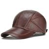 High Quality Cowhide Genuine Leather Baseball Cap Men Winter Snapback Trucker Cap