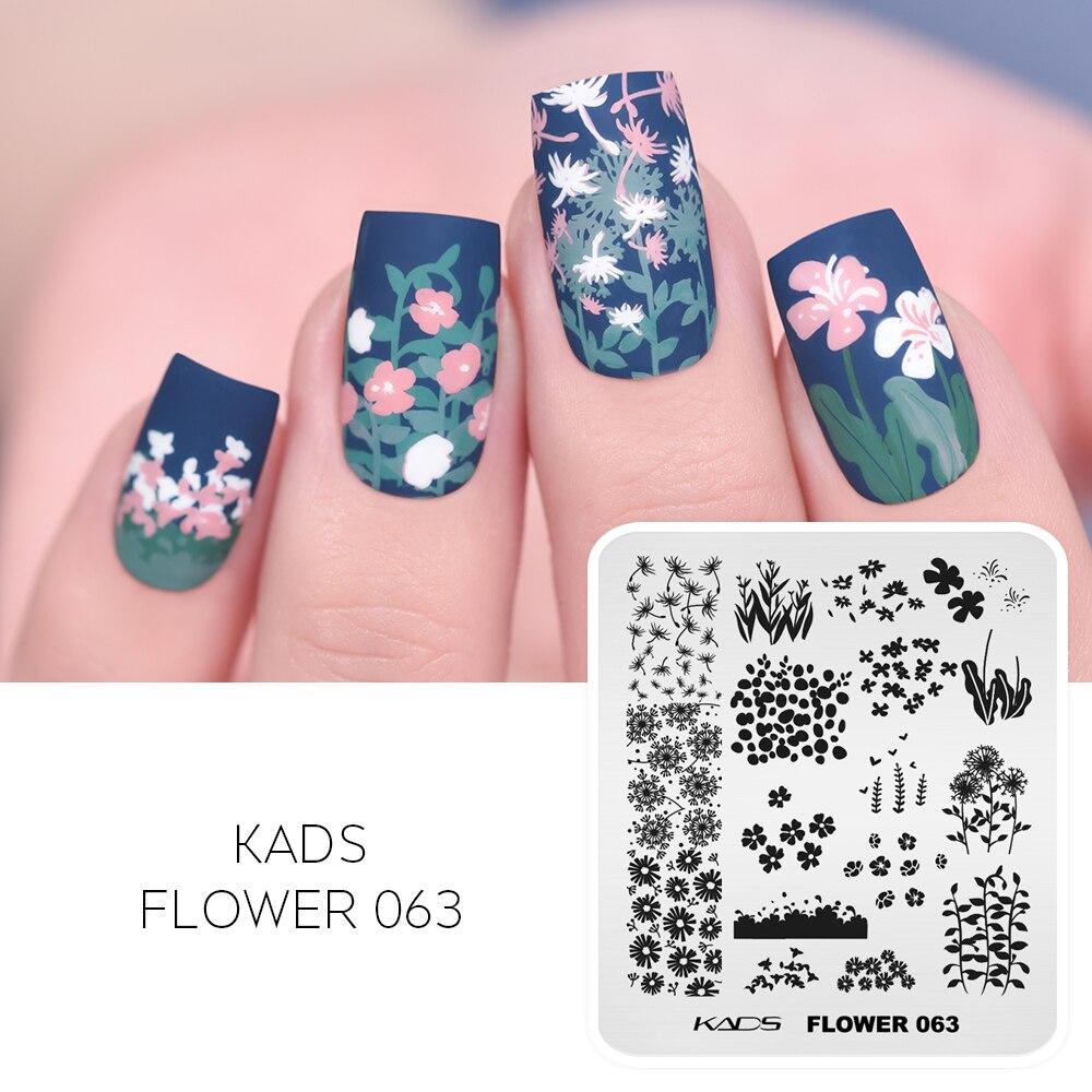 kads Chinese Stamping Nail Stamp Plate Tree Peony Butterfly Design Nail Art Printing Gel Polish 7*8cm Image Templates Plate