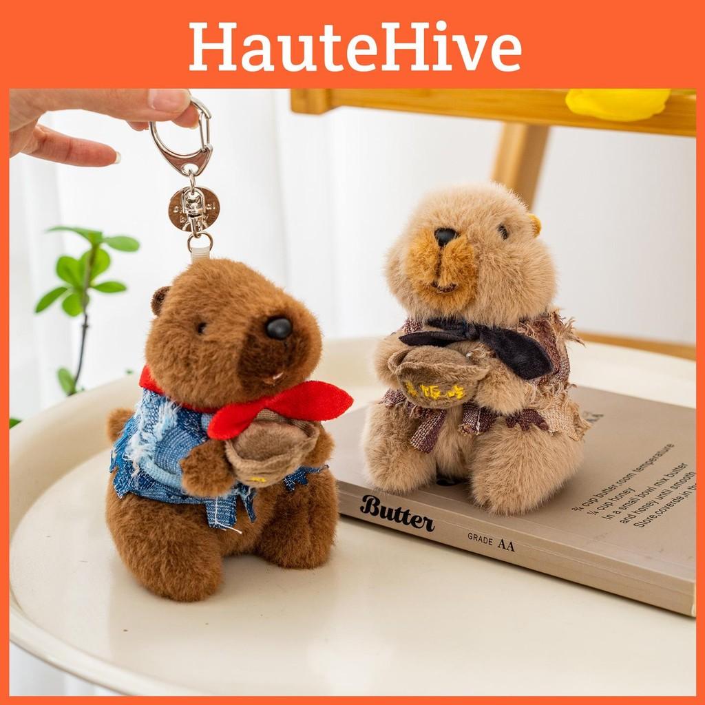 Брелок-подвеска Мармота с ключом, плюшевый, со звуком, для украшения рюкзака и в качестве идеи для подарка