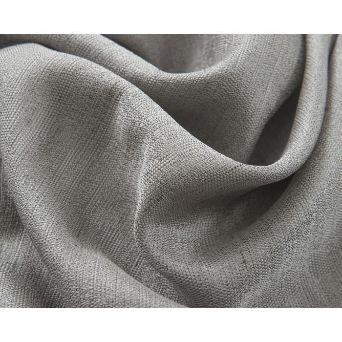 Paire double rideaux - Gris clair - 140 x 260 cm - Effet lin
