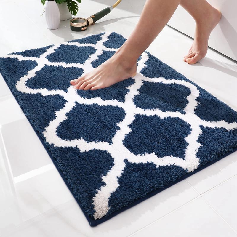 Olanly Shower Pad Non-Slip Bedroom Wash Carpet Absorbent Bath Mat Bathroom Rug Soft Thick Living Room Plush Foot Mat Floor Decor