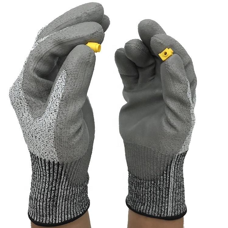 HPPE Knitted Cut Resistant Level 5 PU Coated Construction Flexible Custom logo Cut-proof Gloves