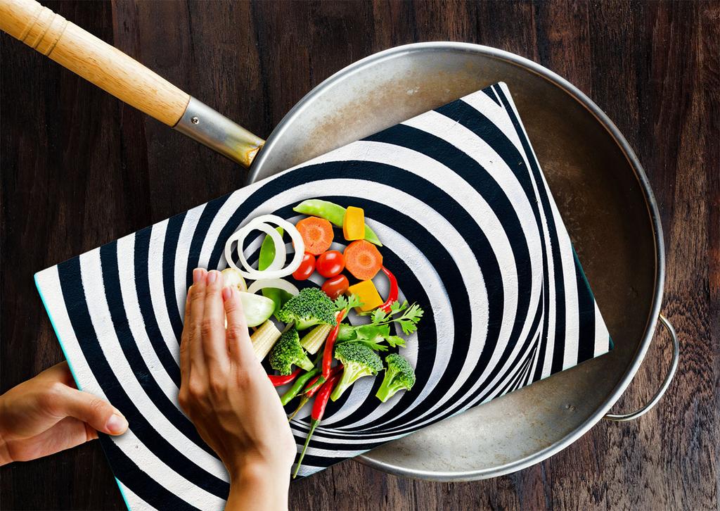 GLASS PLATE CUTTING BOARD 52x30 PATTERN