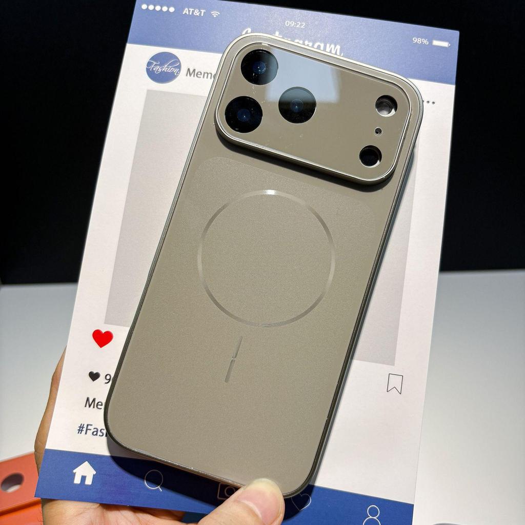 Мгновенный 17 Звезд Вселенная Оранжевый Чехол для iPhone 16 Pro Max с Полным Покрытием Объектива, Большим Окном, Магнитным Дизайном и Защитой от Падений