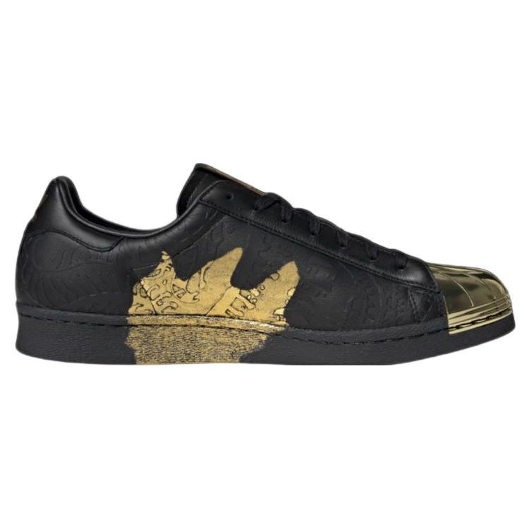 adidas Оригинальные Han Meilin X Superstar 80s Кожаные кроссовки с низким верхом Унисекс кроссовки Черно-золотой ID4379
