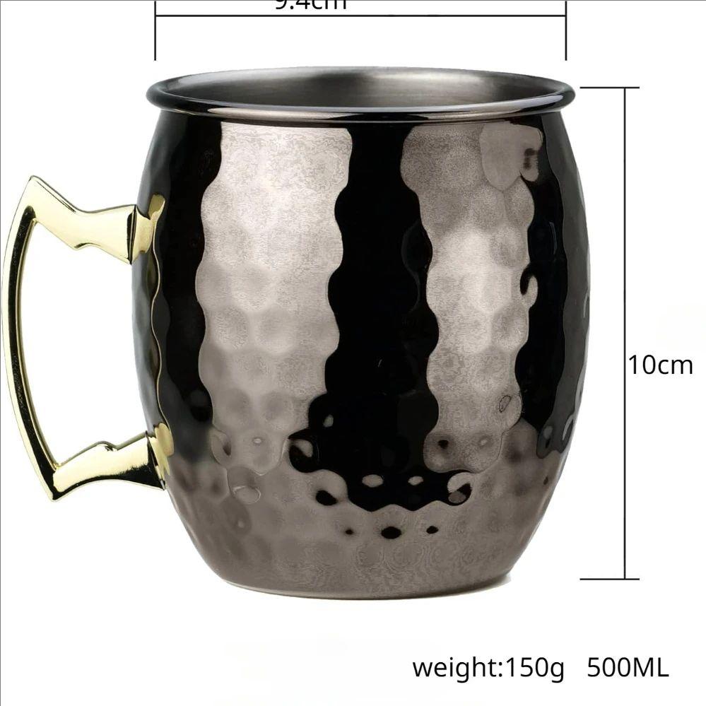 4 шт. креативная кружка для коктейля из нержавеющей стали с кованым наконечником, нескользящая, с золотой ручкой, кружка-баранок для дома и бара, кружки-мулы