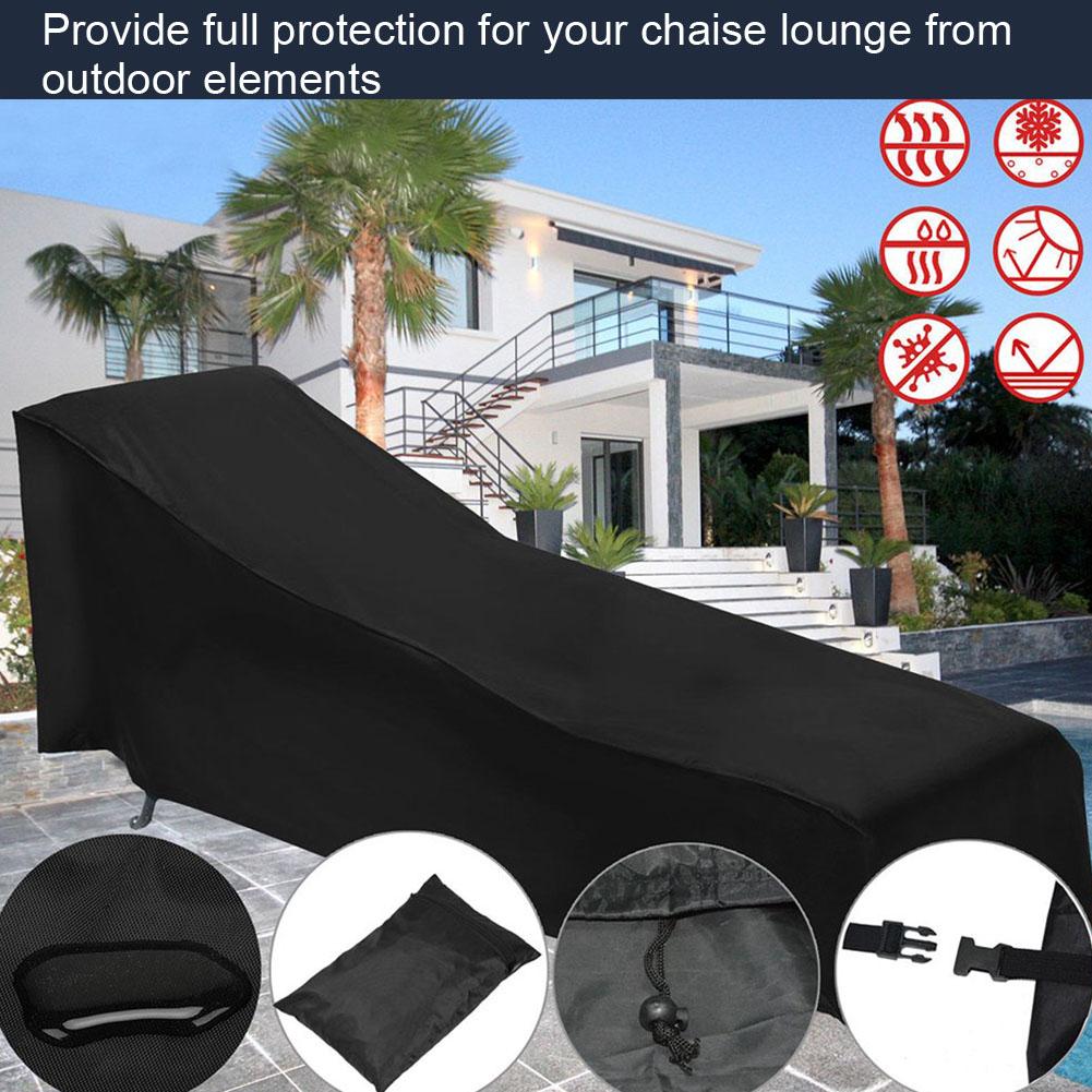 На открытом воздухе водоустойчивая складная крышка кресла для отдыха шезлонга антиржавейная(210D внешний черный и внутренний серебристый)