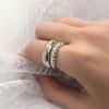 Элегантное кольцо из стерлингового серебра 925 пробы, двухслойное, с переплетением золотого и серебряного цветов, для унисекс-моды