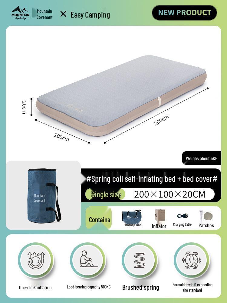 Mountain Inflatable Camping Mattress – Automatic Airbed for Outdoor & Home Use