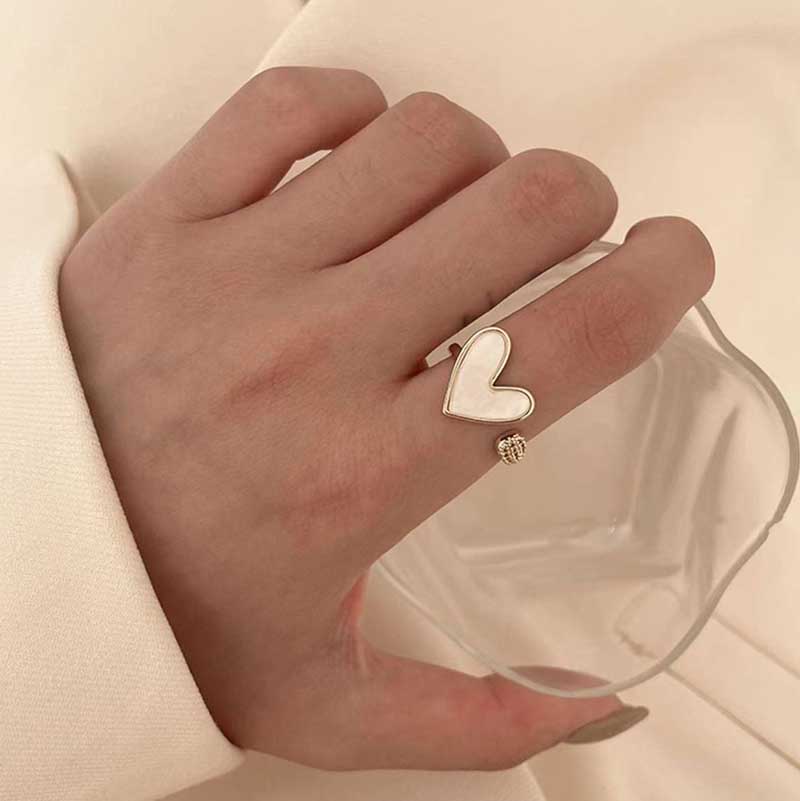 Love Ring Women's Temperament Heart Shape Geometry Open Index Finger Ring MIT