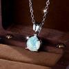 Vintage Silver Color Small Round White Imitation Fire Opal Pendant Necklace for Women Girl Wedding Jewelry Gift