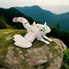 3D Printed White Fox Figurine Movable Joints Winged Fox Figure Articulated Animal Model Fidget Toy Desktop Decoration Ornament