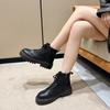 Fashion Women's Platform Short Boots 2025 Autumn and Winter Solid Color Classic Light Luxury Fashion Motorcycle Fashion Boots.