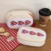 Strawberry Sandwich Makeup Bag Portable Large Capacity Women Multifunctional Plush Toiletry Cosmetics Case