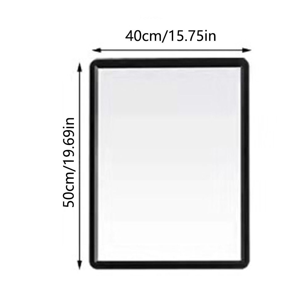 Rectangle Wall Hanging Mirror Wall-Mounted Metal Framed Dressing Mirror Black White Rounded Corner Makeup Mirrors Bathroom