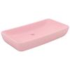 VidaXL Luxury Rectangular Washbasin Countertop Basin Toilet Hand Wash Basin Bathroom Cosmetic Room Home Pink Matte 146955