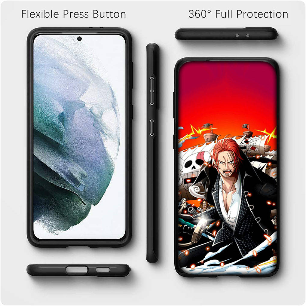 Для Samsung Galaxy S24 S23 iPhone 15 14 Xiaomi Redmi Note 13 12 11 Plus 10 9 Pro Max X XR чехол для телефона Red Hair Shanks Luffy One Piece OPPO Huawei Cover