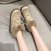 Snow Boots Women's Winter Plush Warm Cotton Shoes Versatile Lace Up Anti-skid Thick Soled Wool Cotton Shoes