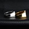 Men's Ring  Smooth Stainless Steel Black Stone Gold Silver Color Rings for Men Party Jewelry