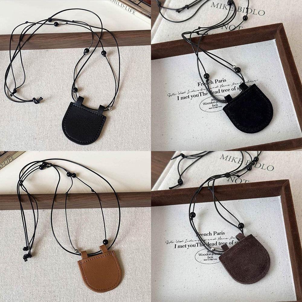 Регулируемая цепочка для маленькой сумки, ожерелье из искусственной кожи, цепочка для свитера, креативный подарок, длинное ожерелье