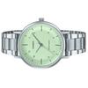 Casio Стандартные аналоговые женские часы из нержавеющей стали с мятно-зеленым циферблатом LTP-VT03D-3B