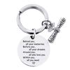Graduation Gift Stainless Steel Keychain Rings Key Holder Decorated Creative Accessories